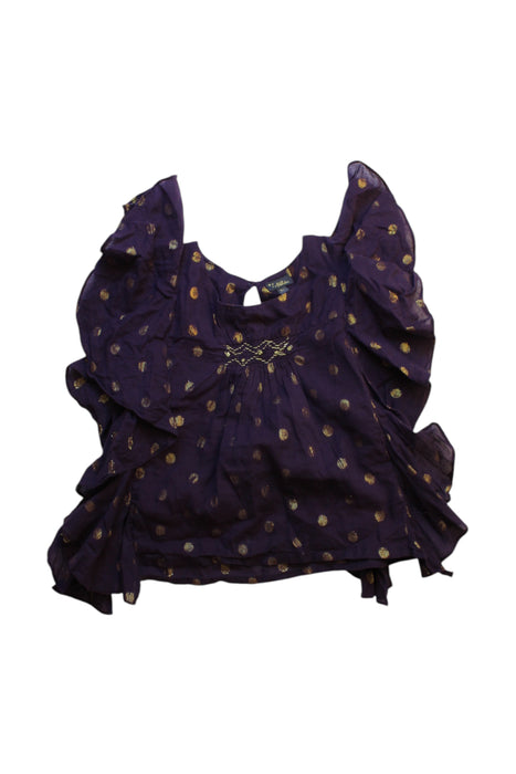 A Purple Sleeveless Tops from Velveteen in size 6T for girl. (Front View)