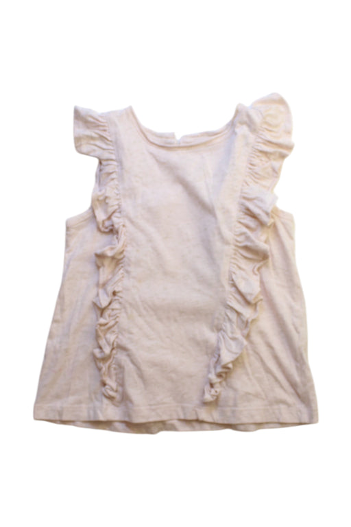 A Ivory Sleeveless Tops from Velveteen in size 6T for girl. (Front View)