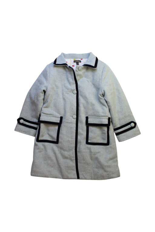 A Grey Coats from Velveteen in size 6T for girl. (Front View)