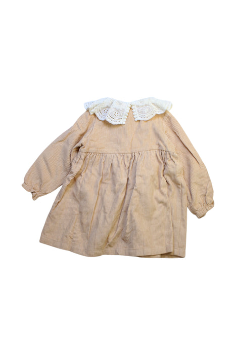 A Peach Long Sleeve Dresses from Marsou in size 4T for girl. (Back View)