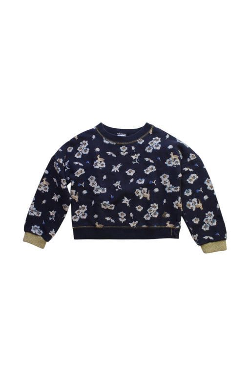 A Navy Sweatshirts from Petit Bateau in size 3T for girl. (Front View)