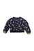 A Navy Sweatshirts from Petit Bateau in size 3T for girl. (Front View)