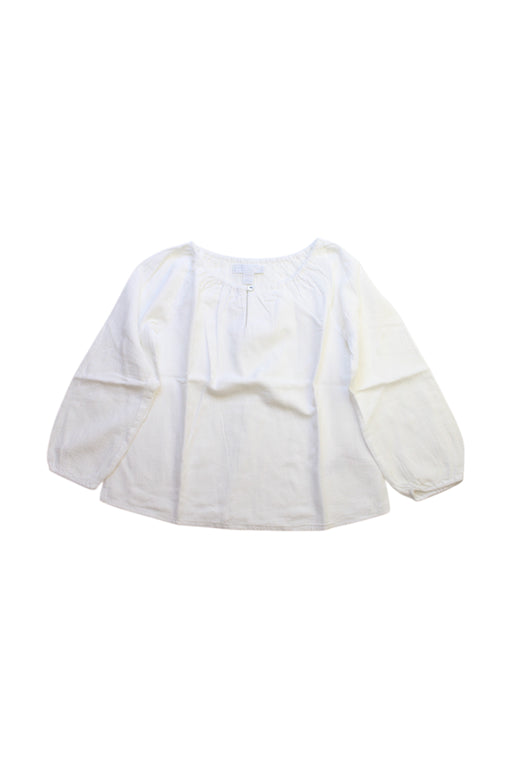 A White Long Sleeve Tops from The Little White Company in size 5T for girl. (Front View)