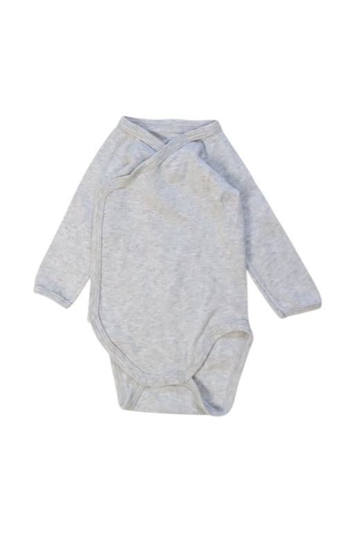 A Grey Long Sleeve Bodysuits from Petit Bateau in size 0-3M for neutral. (Front View)
