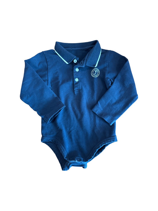 A Blue Long Sleeve Bodysuits from Jacadi in size 12-18M for boy. (Front View)
