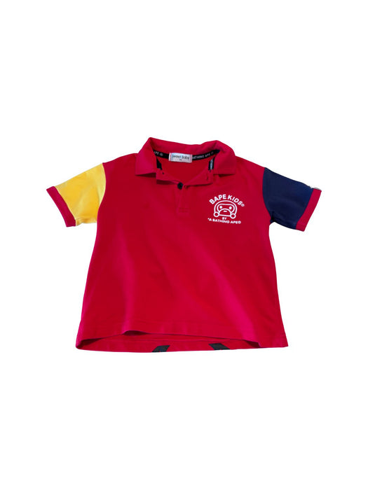 A Red Short Sleeve Polos from BAPE KIDS in size 2T for boy. (Front View)