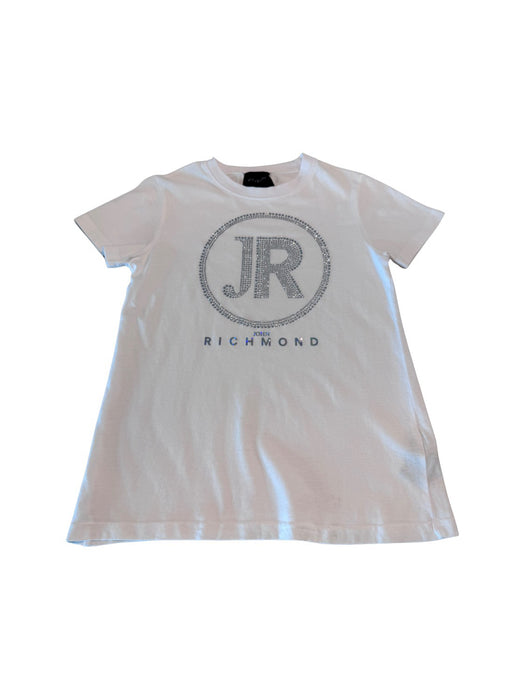 A White T Shirts from John Richmond in size 12Y for girl. (Front View)