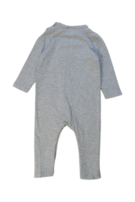 A Grey Long Sleeve Rompers from Seed in size 3-6M for boy. (Back View)