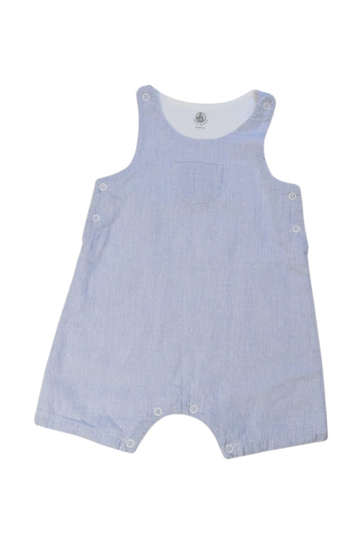 A Blue Sleeveless Rompers from Petit Bateau in size 3-6M for boy. (Front View)