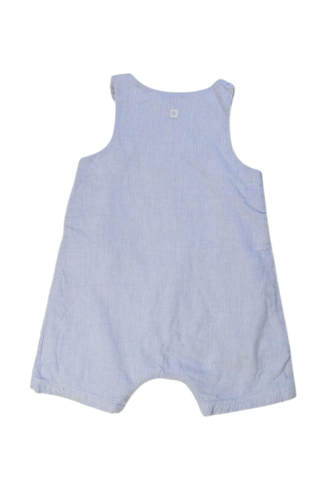 A Blue Sleeveless Rompers from Petit Bateau in size 3-6M for boy. (Back View)