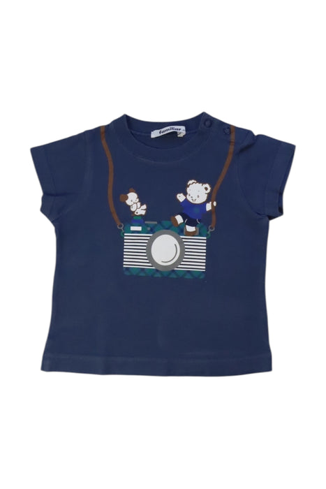 A Blue Short Sleeve T Shirts from Familiar in size 12-18M for boy. (Front View)