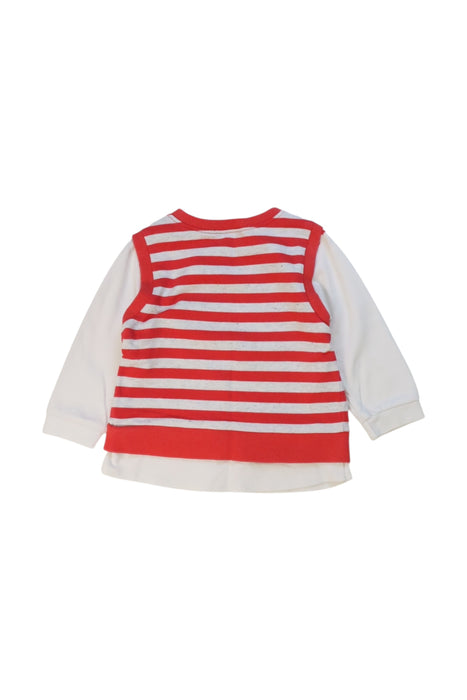 A Red Long Sleeve Tops from Momonittu in size 12-18M for boy. (Back View)
