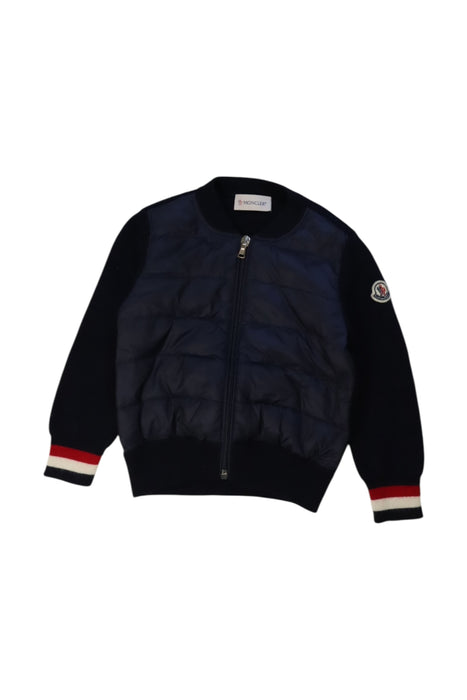 A Navy Puffer/Quilted Jackets from Moncler in size 18-24M for boy. (Front View)