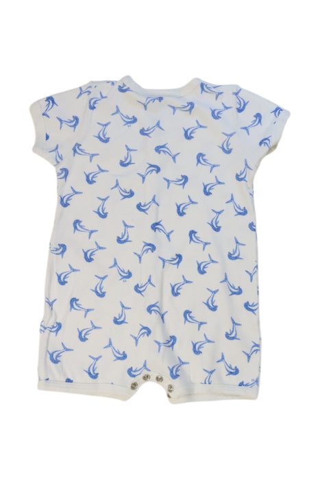A White Short Sleeve Rompers from Petit Bateau in size 3-6M for boy. (Back View)