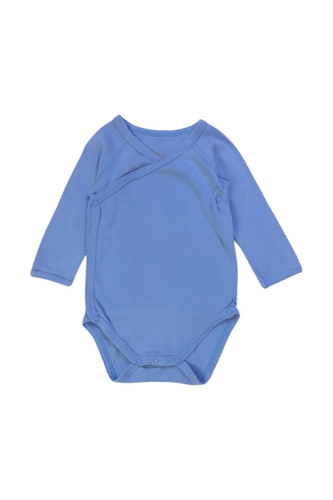 A Blue Long Sleeve Bodysuits from Petit Bateau in size 3-6M for boy. (Front View)