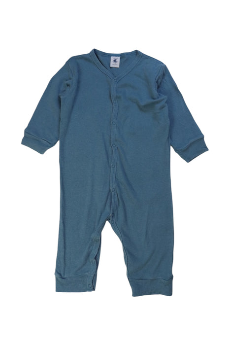 A Teal Onesies from Petit Bateau in size 6-12M for boy. (Front View)