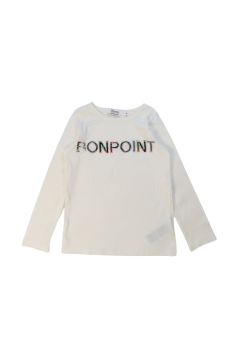 A White Long Sleeve Tops from Bonpoint in size 4T for girl. (Front View)