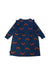 A Navy Long Sleeve Dresses from Tinycottons in size 4T for girl. (Back View)