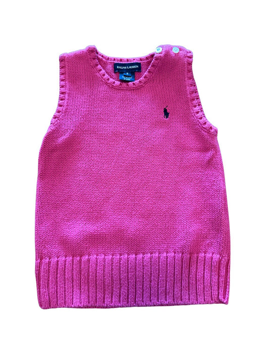 A Pink Sweater Vests from Ralph Lauren in size 5T for boy. (Front View)