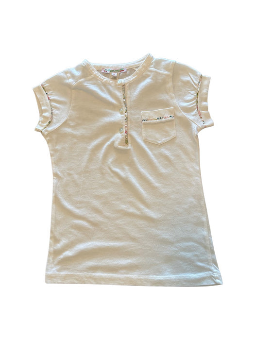 A Beige Short Sleeve T Shirts from Bonpoint in size 6T for girl. (Front View)