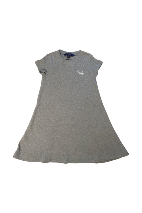 A Grey Short Sleeve Dresses from Polo Ralph Lauren in size 5T for girl. (Front View)