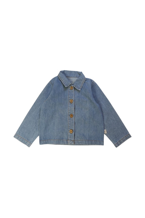 A Blue Long Sleeve Shirts from Poudre Organic in size 3T for girl. (Front View)