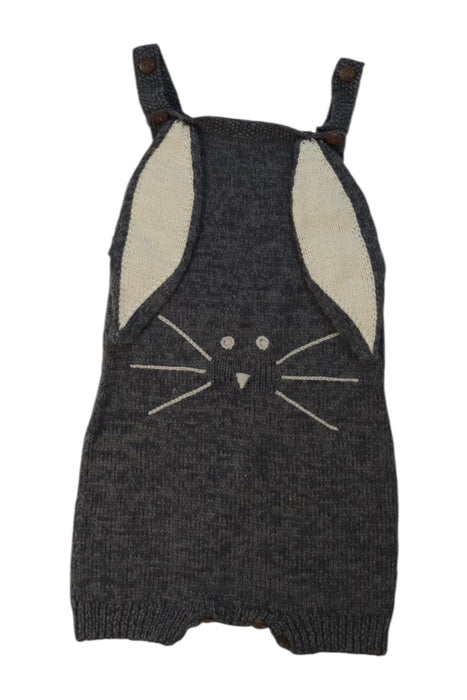 A Grey Overall Shorts from Shirley Bredal in size 2T for girl. (Front View)