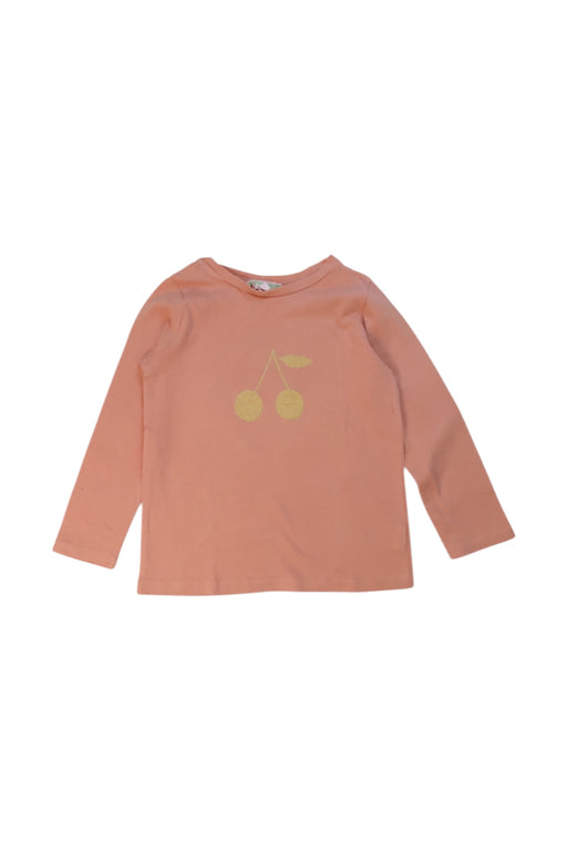 A Peach Long Sleeve T Shirts from Bonpoint in size 4T for girl. (Front View)