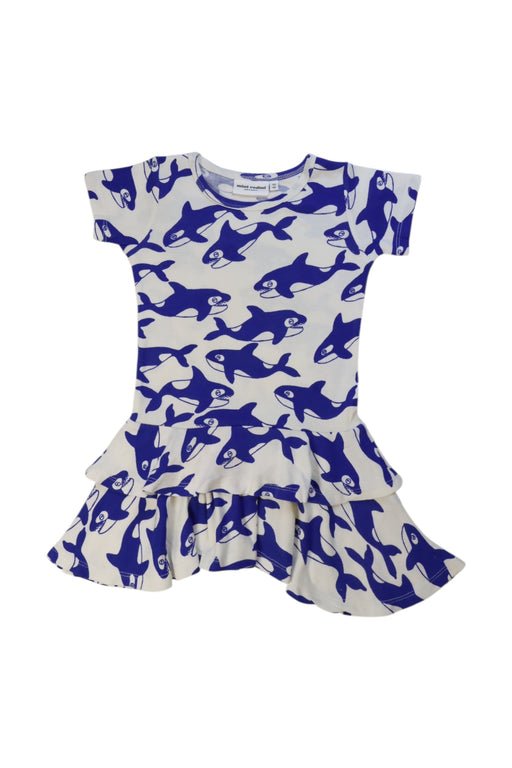 A Blue Short Sleeve Dresses from Mini Rodini in size 2T for girl. (Front View)
