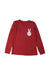 A Red Long Sleeve T Shirts from Tiny Whales in size 4T for girl. (Front View)