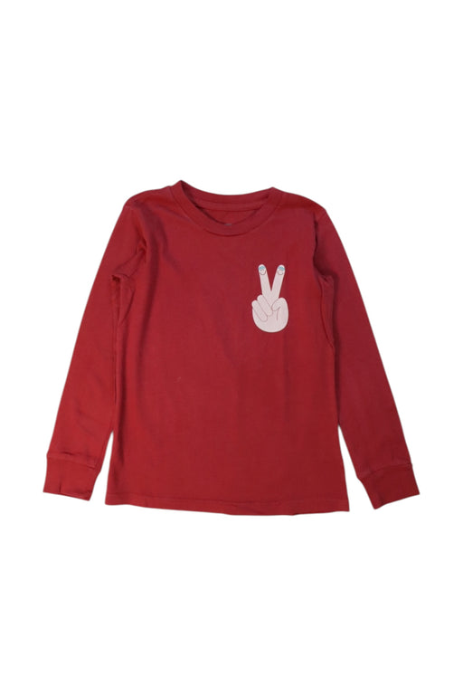 A Red Long Sleeve T Shirts from Tiny Whales in size 4T for girl. (Front View)