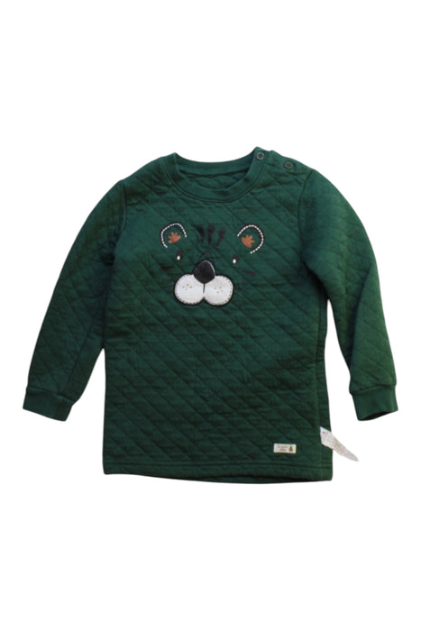 A Green Long Sleeve Tops from Organic Mom in size 3T for boy. (Front View)
