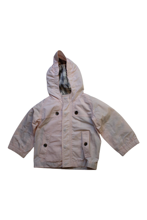 A Pink Coats from Burberry in size 6-12M for girl. (Front View)