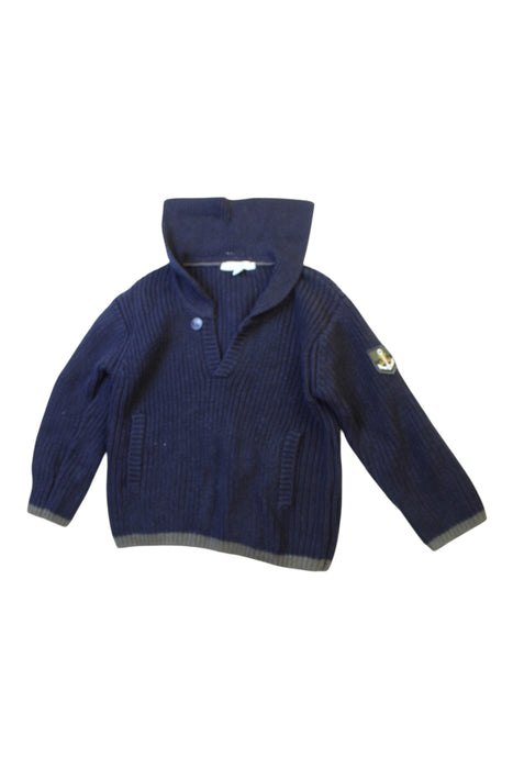 A Navy Knit Sweaters from Jacadi in size 4T for boy. (Front View)
