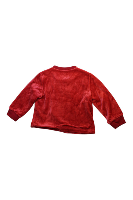 A Red Buttoned Sweatshirts from Petit Bateau in size 12-18M for boy. (Back View)