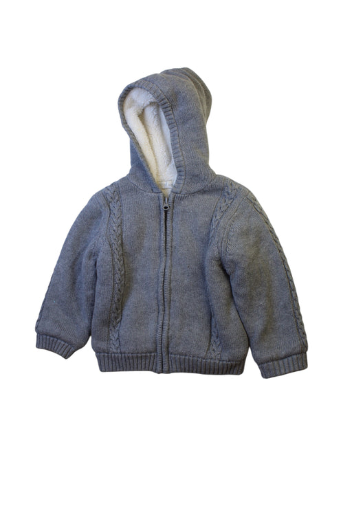 A Grey Hooded Sweatshirts from Mides in size 12-18M for girl. (Front View)