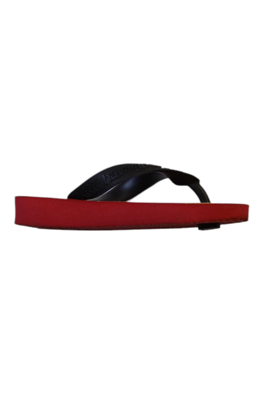 A Red Flip Flops from Havaianas in size 3T for boy. (Front View)