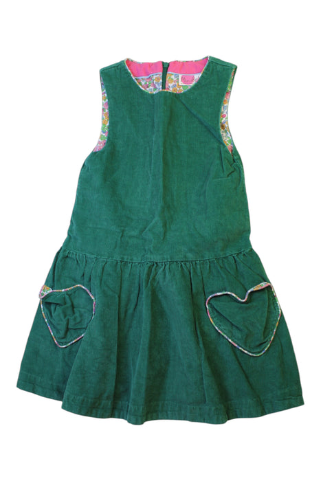 A Green Sleeveless Dresses from Boden in size 6T for girl. (Front View)