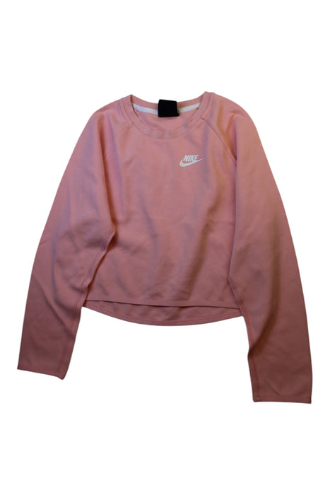 A Pink Crewneck Sweatshirts from Nike in size 12Y for girl. (Front View)
