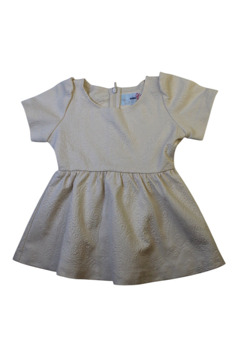 A Ivory Short Sleeve Dresses from Snidel Girl in size 4T for girl. (Front View)