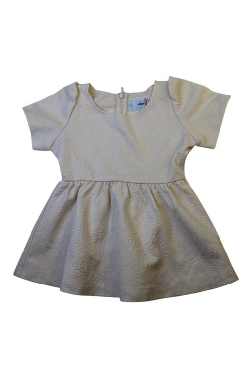 A Ivory Short Sleeve Dresses from Snidel Girl in size 4T for girl. (Front View)