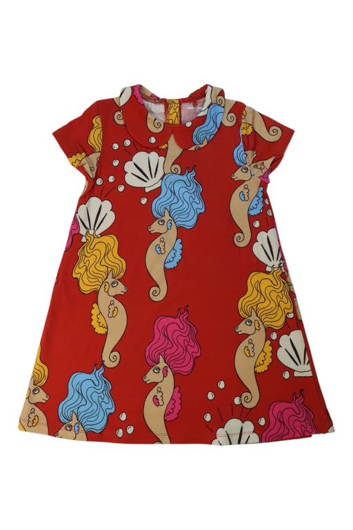 A Red Short Sleeve Dresses from Mini Rodini in size 2T for girl. (Front View)