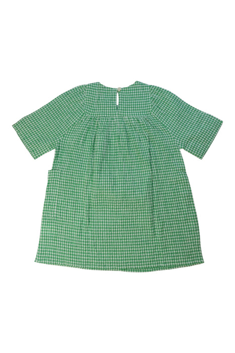 A Green Short Sleeve Dresses from Maan in size 4T for girl. (Back View)