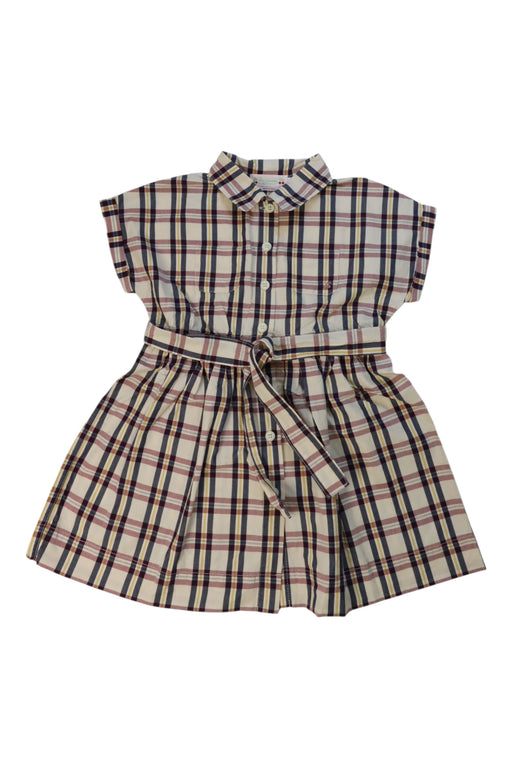 A Beige Short Sleeve Dresses from Bonpoint in size 4T for girl. (Front View)