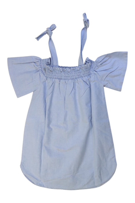 A Blue Sleeveless Dresses from Gingersnaps in size 4T for girl. (Back View)