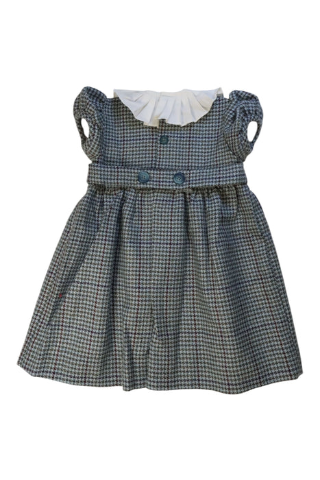 A White Short Sleeve Dresses from Amaia in size 3T for girl. (Back View)