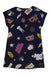 A Navy Short Sleeve Dresses from Little Marc Jacobs in size 4T for girl. (Back View)