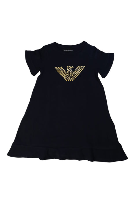 A Black Short Sleeve Dresses from Emporio Armani in size 4T for girl. (Front View)