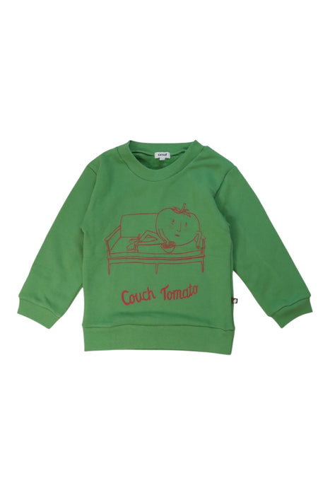 A Green Sweatshirts from Oeuf in size 4T for girl. (Front View)