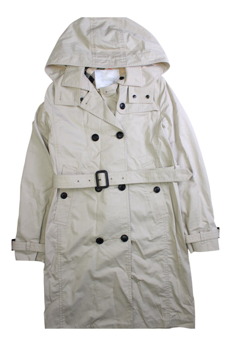 A Beige Coats from Burberry in size 14Y for girl. (Front View)